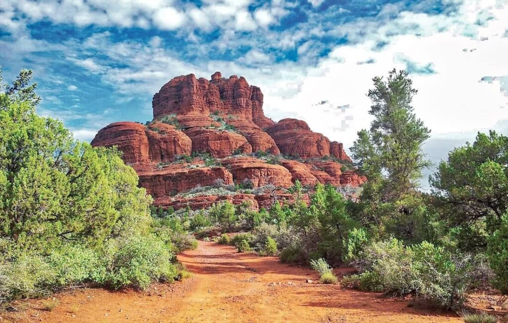 Photo of Brown Mountain in Arizona against blue sky