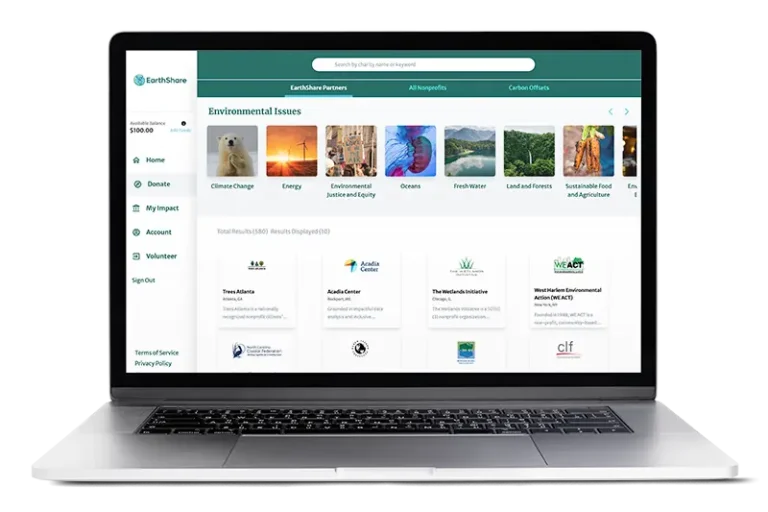 EarthShare Platform - Laptop Search