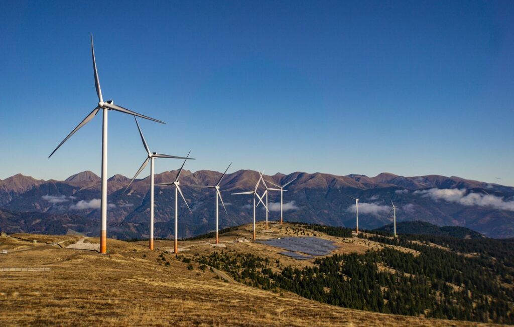 wind turbines on hills