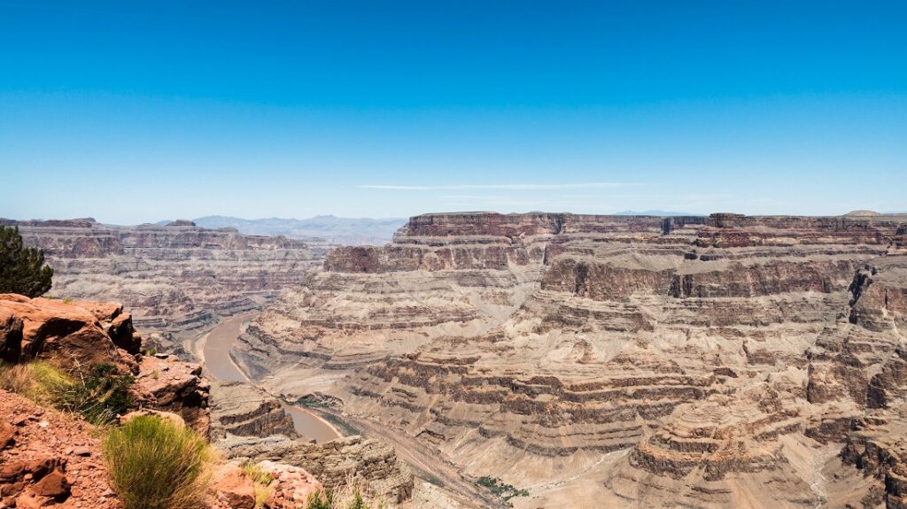 Arial view of brown Colorado River